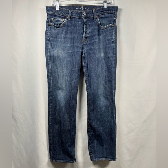 7 For All Mankind Standard Button Fly Blue Jeans 32 - Picture 1 of 9